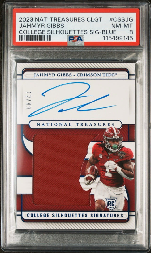 JAHMYR GIBBS · #CSSJG · RC, AU, MEM, SN49 [PSA 8]