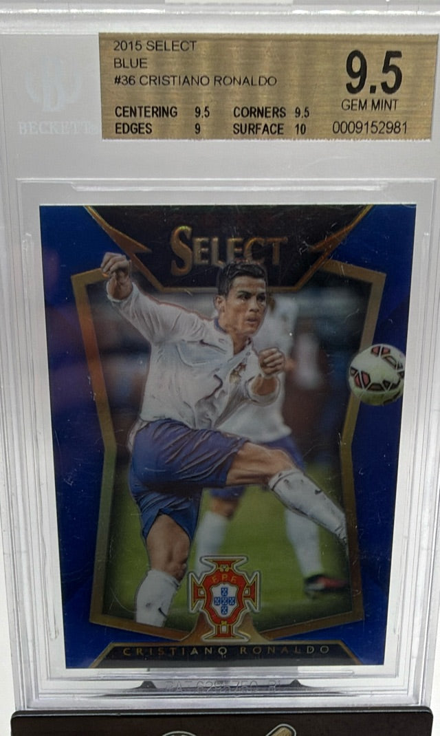 Cristiano Ronaldo · 2015-16 Panini Select - Blue Prizm · #36 · SN299 [BGS 9.5]