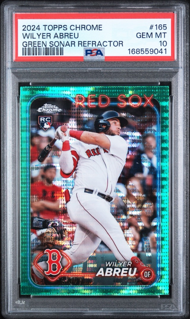 Wilyer Abreu · 2024 Topps Chrome - Green Sonar Refractors · #165 · RC, SN99 [PSA 10]