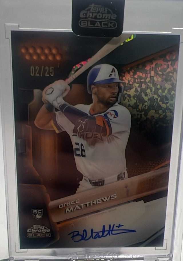 Brice Matthews · 2026 Topps Chrome Black · #cbaem · RC, AU, SN25