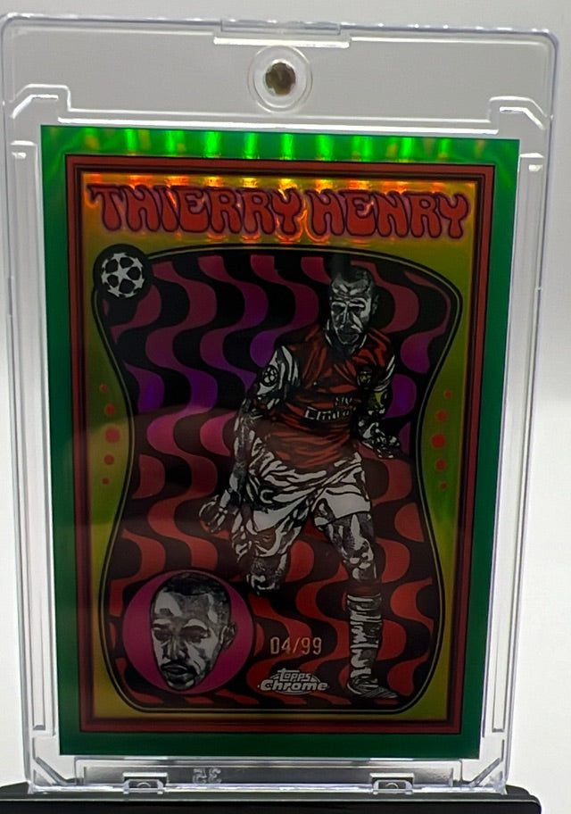 Thierry Henry · 2025-26 Topps Chrome UEFA Club Competitions - Ultra Violet Green Refractor · #UV-2 · SN99