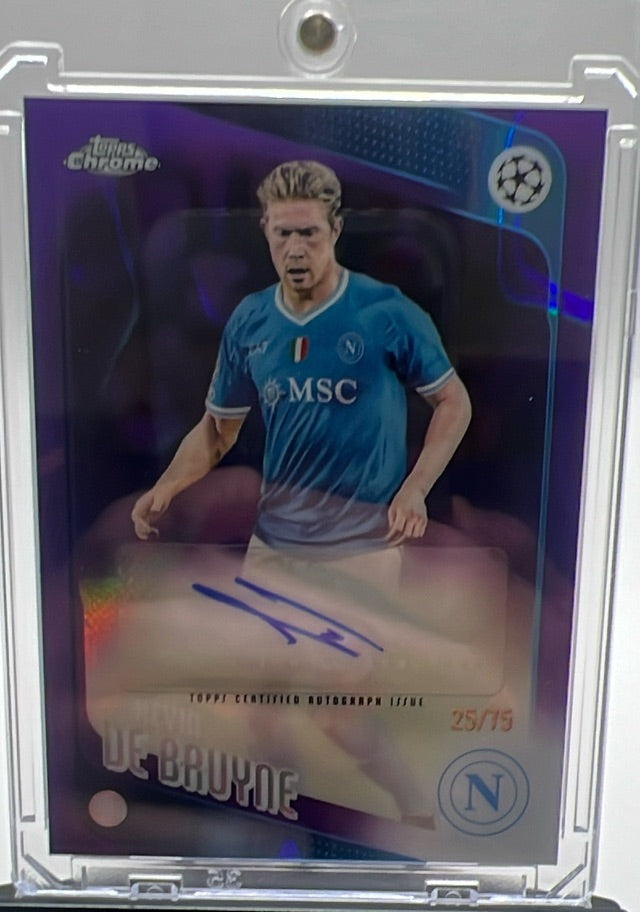 Kevin De Bruyne · 2025-26 Topps Chrome UEFA Club Competitions - Chrome Autographs Blue Lava Refractor · #CA-KDB · AU, SN75