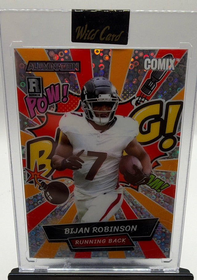 Bijan Robinson · 2023 Wild Card Alumination Football Rookie Card Edition - Comix Donut Circles Orange/Red · #AC-BR · SN50