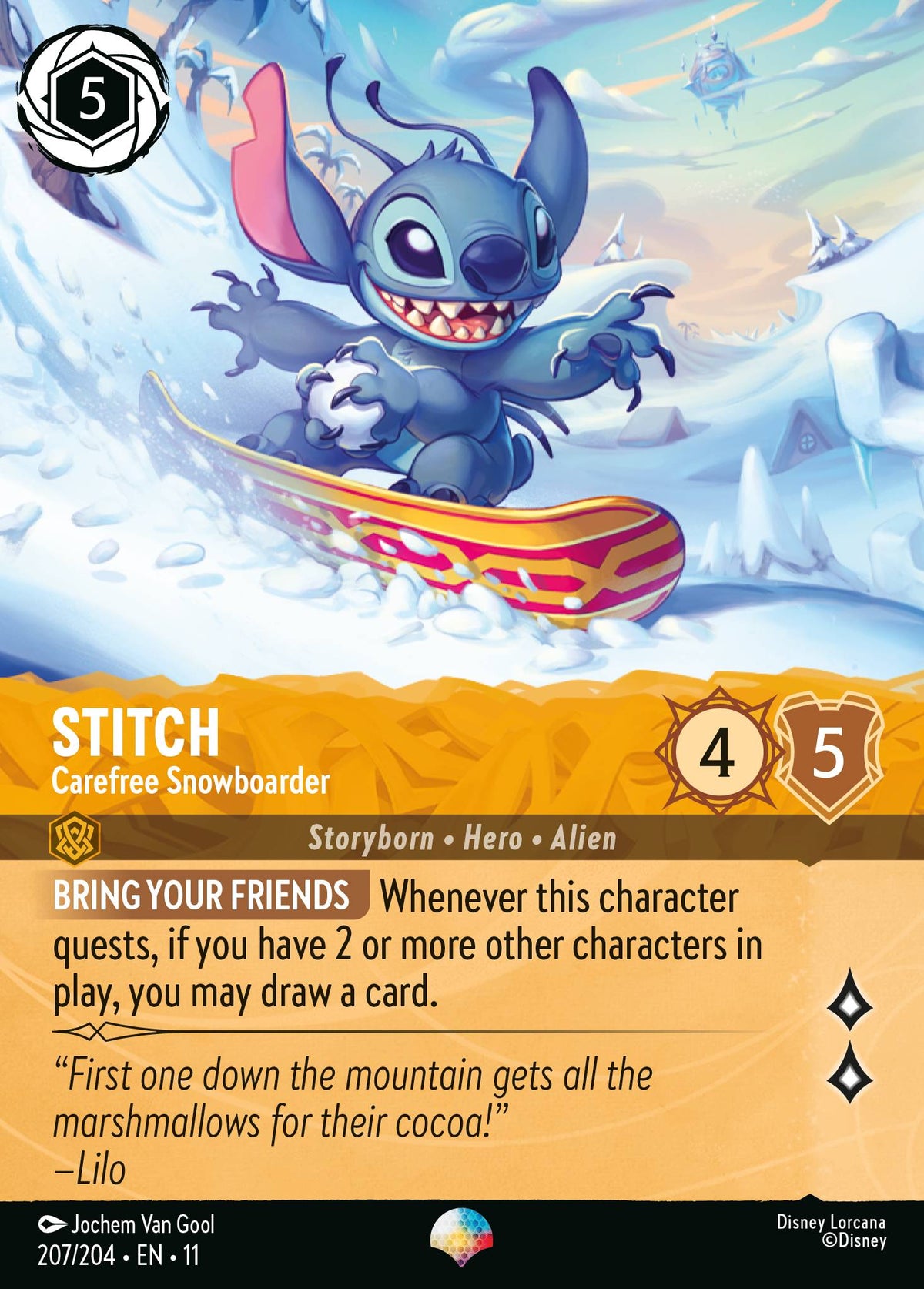 Stitch - Carefree Snowboarder (WSP, Holofoil)
