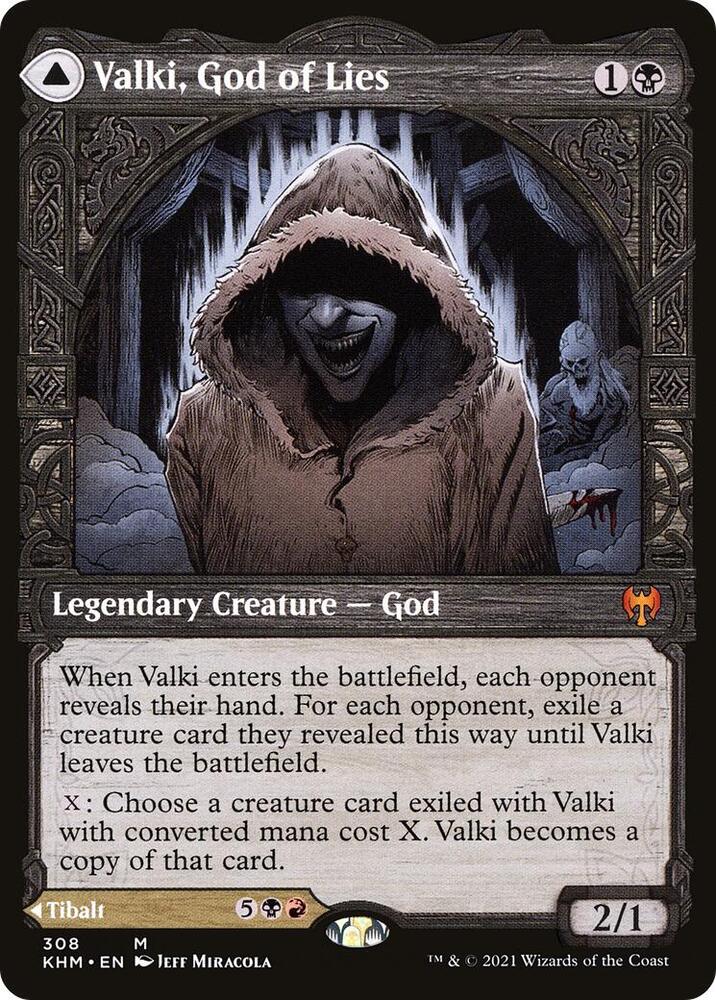 Valki, God of Lies // Tibalt, Cosmic Imposter (KHM, Foil, Showcase Frame)