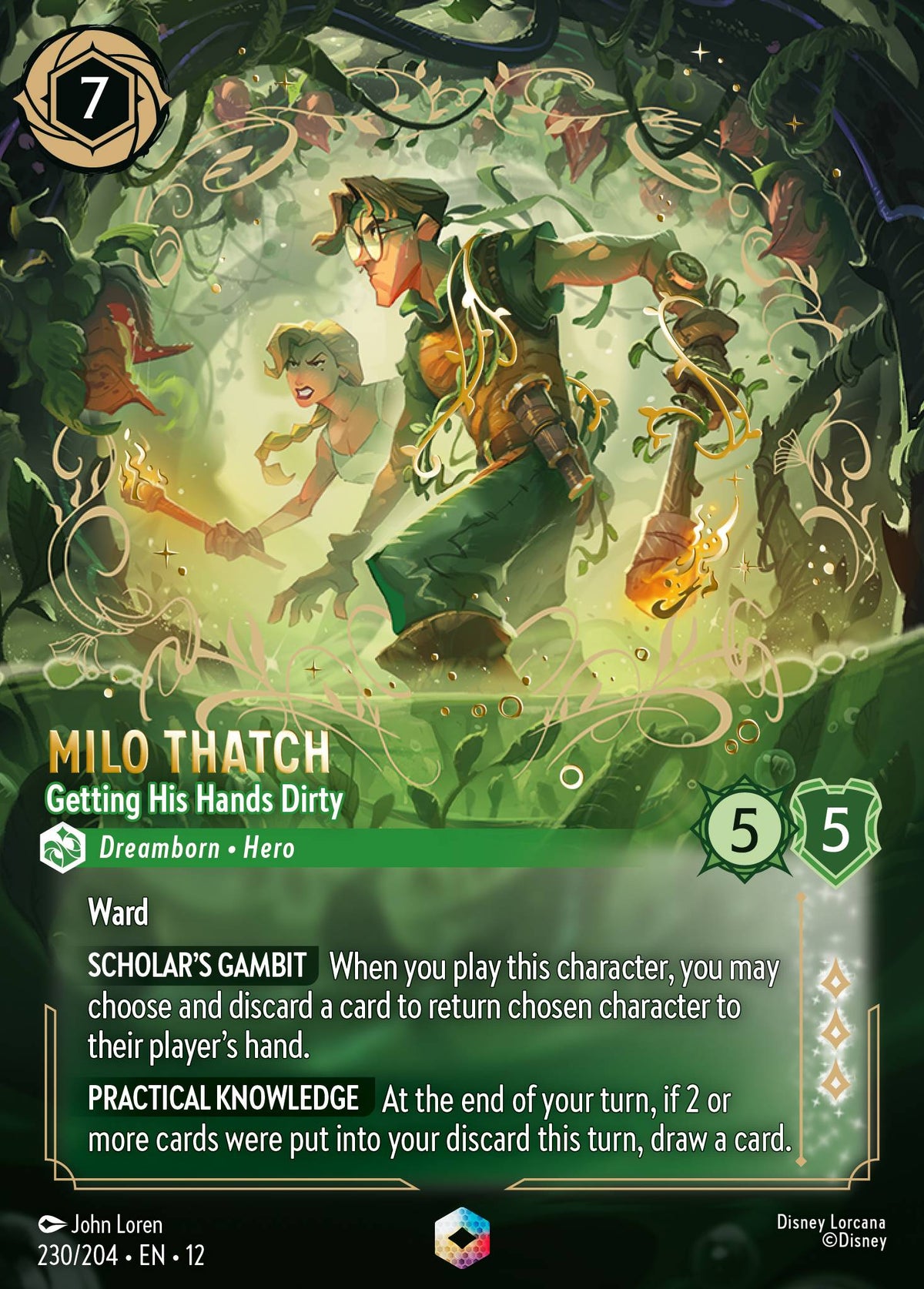Milo Thatch - Getting His Hands Dirty (WLD, Holofoil, Enchanted)