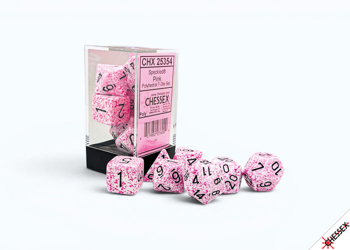 Speckled Pink Polyhedral Set (7 dice)