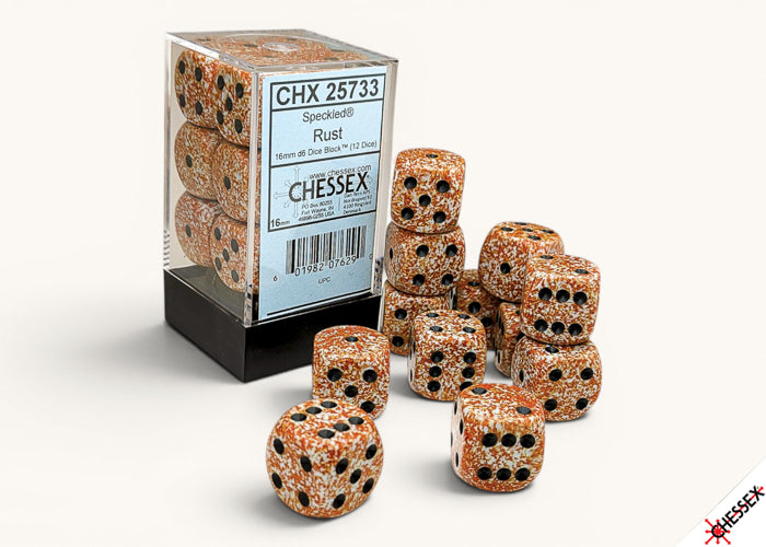 Speckled Rust 16mm d6 (12 dice)