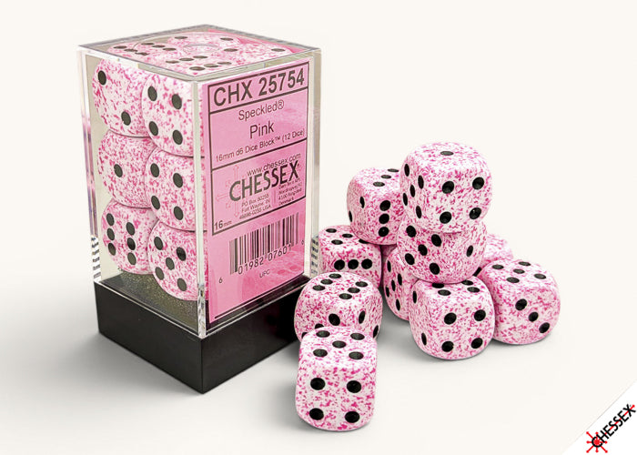 Speckled Pink 16mm d6 (12 dice)