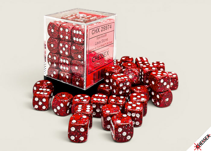 Speckled Lava Stone 12mm d6 (36 dice)