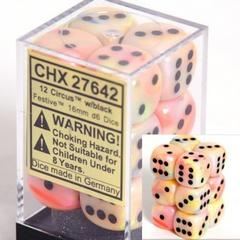 Festive Circus / Black 16mm d6 (12 dice)