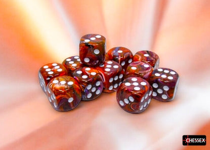 Festive Symphony / White 16mm d6 (12 dice)