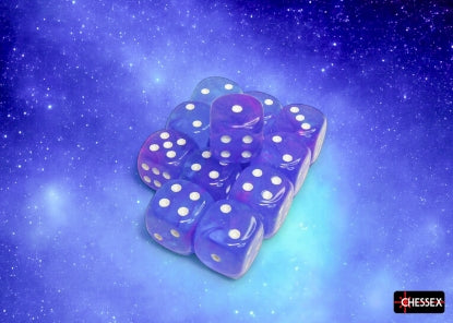 Nebula Aura / White 16mm d6 (12 dice)