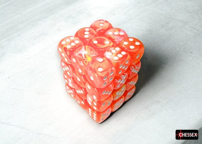 Festive Dahlia / White 12mm d6 (36 dice)