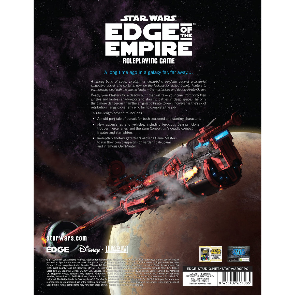Star Wars RPG - Edge of the Empire: Mask of the Pirate Queen