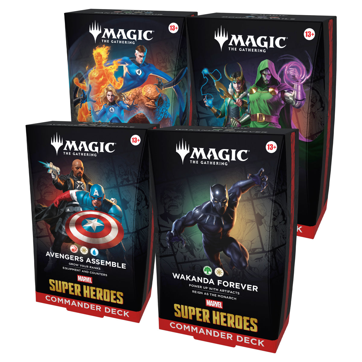 Marvel Super Heroes Commander Deck Display (4 decks)