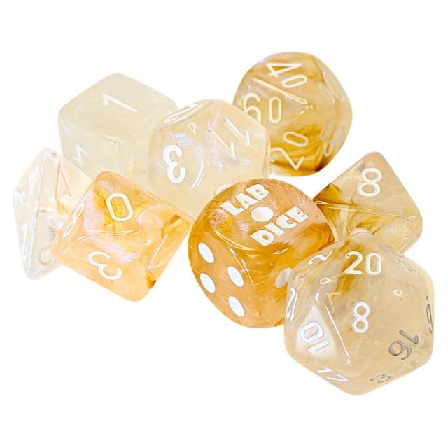 Chessex Borealis Champagne/White Polyhedral 7-Die Set