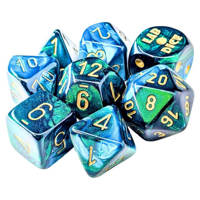 Chessex Gemini Green-Teal/Gold Polyhedral 7-Die Set