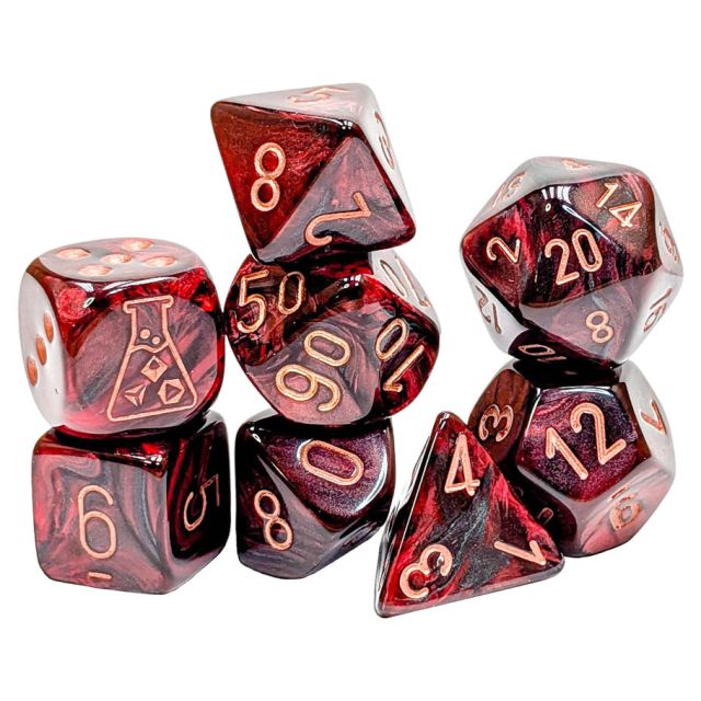 Chessex Lustrous Gothic/Copper Polyhedral 7-Die Set