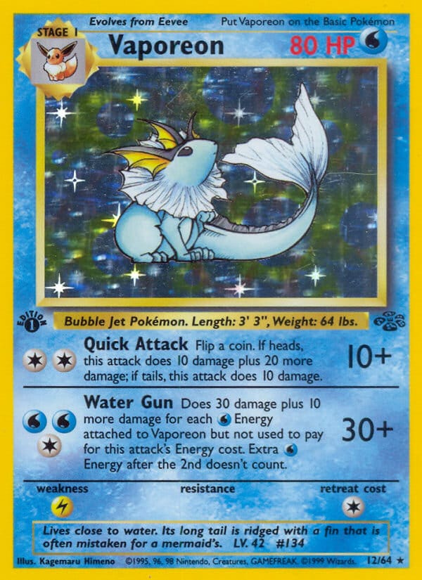 Vaporeon (JU, Unlimited Holofoil)